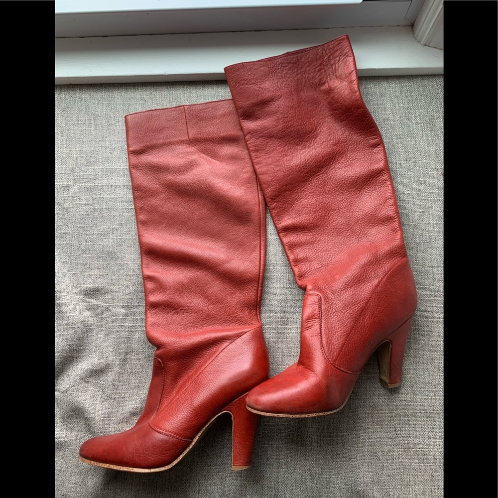 Women’s Red Leather Aldo Boots